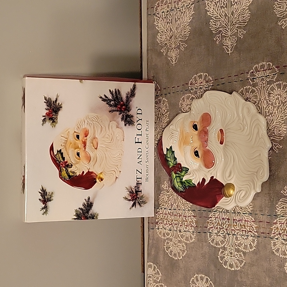 Fitz & Floyd | 2001 Holiday Santa Canapé Plate